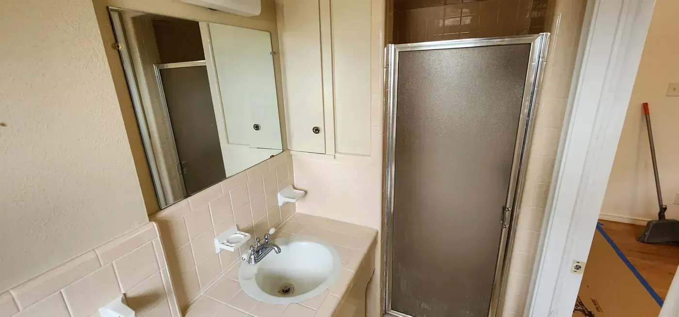 Bathroom and shower before remodel by BNB Concepts