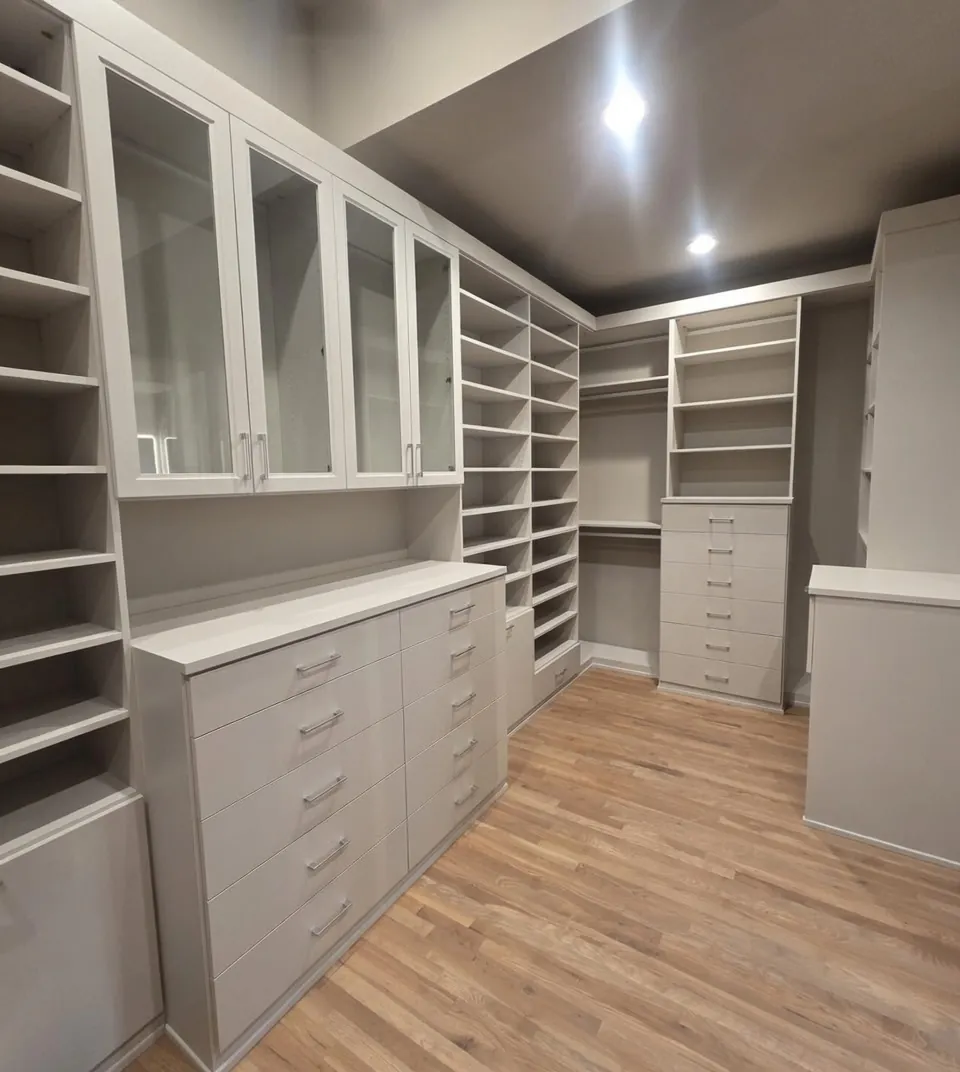 Walk-In Closet &mdash; Drawers and Glass Uppers by BNB Concepts
